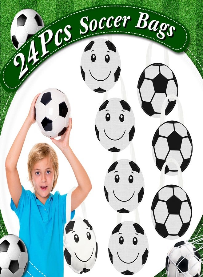 Maxdot 24 Pcs Soccer Party Favor Bags Soccer Themed Party Gift Bags with Handles Non Woven Goodie Bag Treat Candy Bag for Kids Adults Sports Birthday Supplies - Image 3