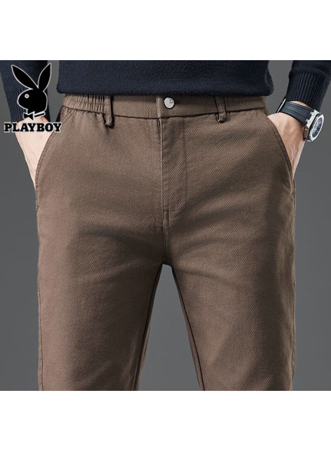 Playboy High-end Casual Pants Men Spring Summer New Elastic Loose Straight Business Trendy Versatile Men's Trousers - Image 1