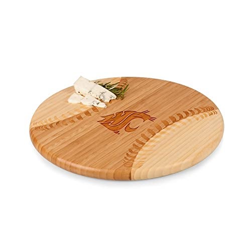 PICNIC TIME لوح تقطيع من الخيزران بتصميم البيسبول مع شعار فريق واشنطن ستيت كوغارز من بيكنك تايم! - Image 4