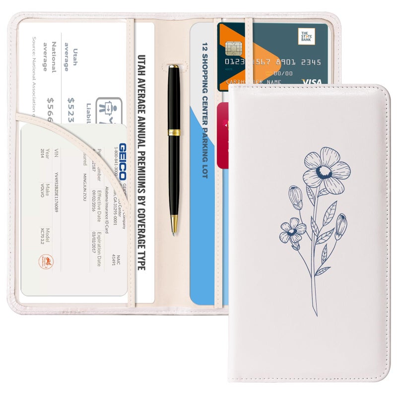 CoBak Car Registration and Insurance Holder - Vehicle Glove Box Car Organizer,Auto Truck Comparment Accessories Case with Magnetic Closure for Essential Document,Driver License,Cards - Image 1