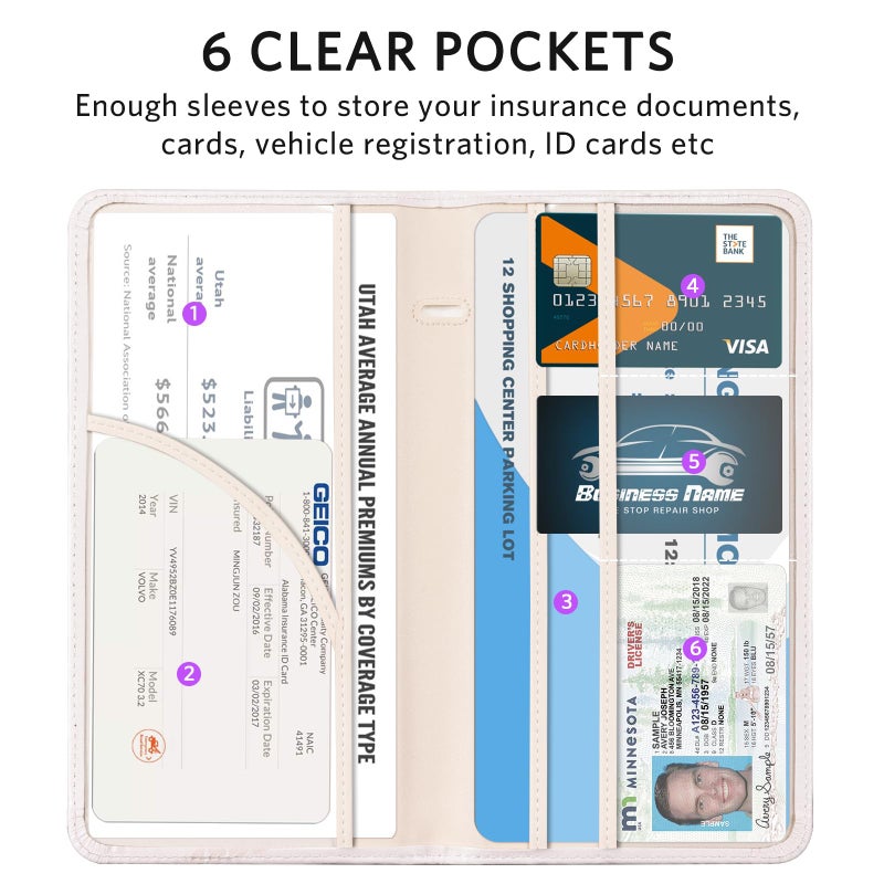 CoBak Car Registration and Insurance Holder - Vehicle Glove Box Car Organizer,Auto Truck Comparment Accessories Case with Magnetic Closure for Essential Document,Driver License,Cards - Image 2