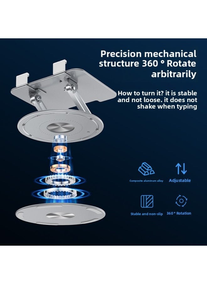 Generic - 360 ° Rotatable Learning Machine Large Tablet Special Support Frame Aluminum Metal Foldableable Desktop IPad Stand-Color:S9 (large Rotating Model)-Applicable Size:14.5inch - Image 1