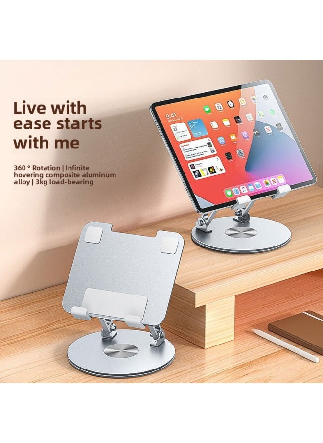 Generic - 360 ° Rotatable Learning Machine Large Tablet Special Support Frame Aluminum Metal Foldableable Desktop IPad Stand-Color:S9 (large Rotating Model)-Applicable Size:14.5inch - Image 1