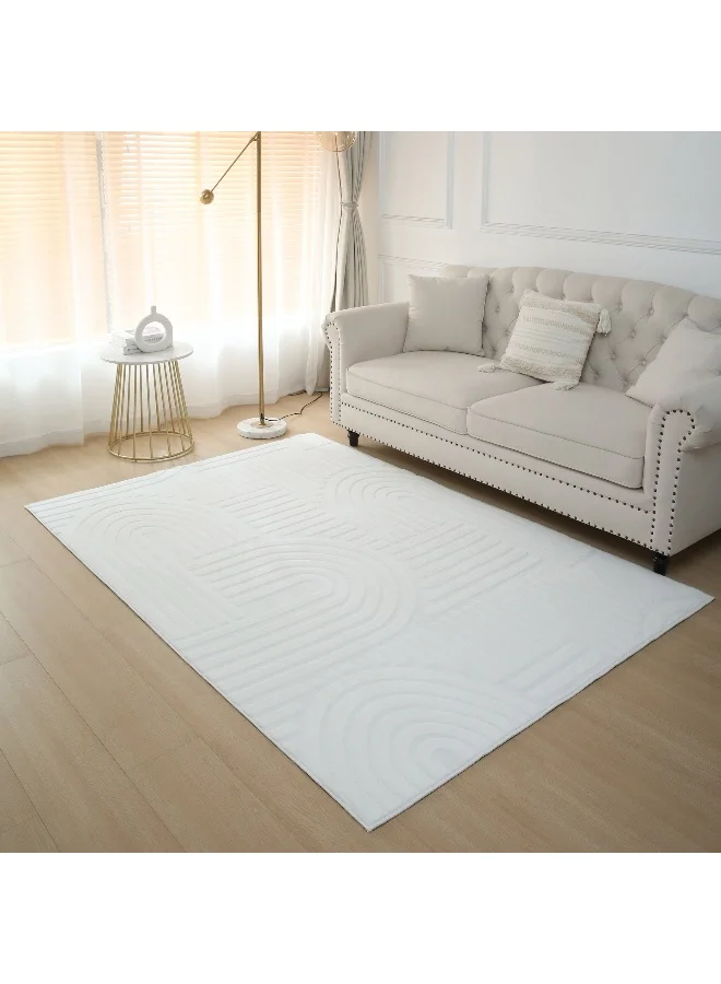 Home Box Zara Baden Jacquard Rabbit Fur Rug - 150x220 cm