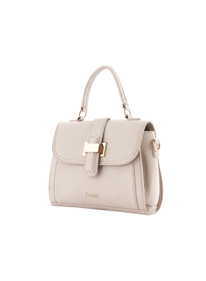 Foska Ladies Handbag - White - Versatile Crossbody & Shoulder Bag - Premium PU Leather - Image 2