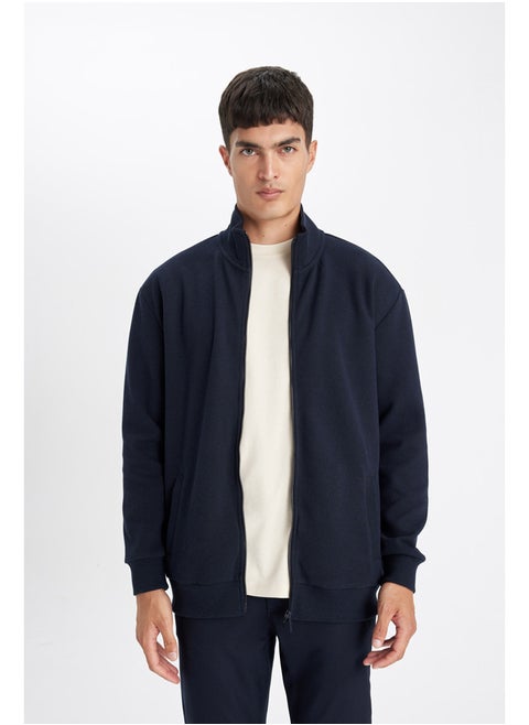 Man Tricot Standart Fit Mock Turtle Neck Cardigan