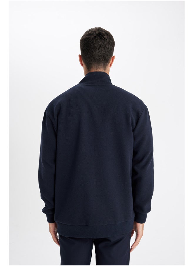 DeFacto - Man Tricot Standart Fit Mock Turtle Neck Cardigan - Image 1