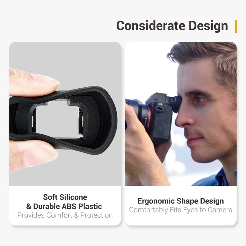 Kiorafoto Soft Silicon Camera Viewfinder Eyecup Eyepiece Eyeshade for Sony A7RIV A7RIII A7III A7SII A7RII A7II A7S A7R A7 A9II A9 A58 A99II Eye Cup Protector Replaces Sony FDA-EP18 FDA-EP16 FDA-EP15 - Image 3