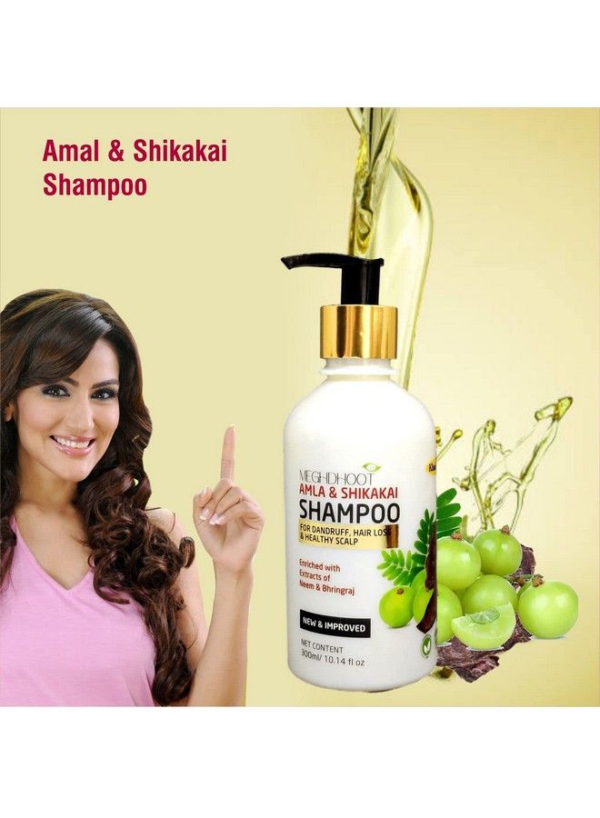 Meghdoot Amla And Shikakai Shampoo 300Ml Enriched With Extracts Of Neem And Bhringraj For Oily Dandruff Hair Loss And Healthy Scalp New Improved Deep Cleaning For Root To Tip (Pack Of 1) - Image 3