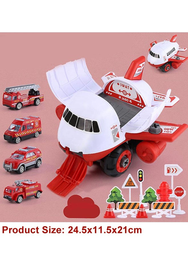 Airplane Toy,  Airplane Model, Airport Playset with Toy Airplanes，Kids Parking Lot Toy alloy Deformation, Airport Vehicles And Accessories For Kids, Diy Sliding Track Aircraft-borne Engineering Vehicle Set, Transport Cargo Airplane Car Game Set, Puzzle Toys Simulation For Children，Great Gift for Boys and Girls - Image 2