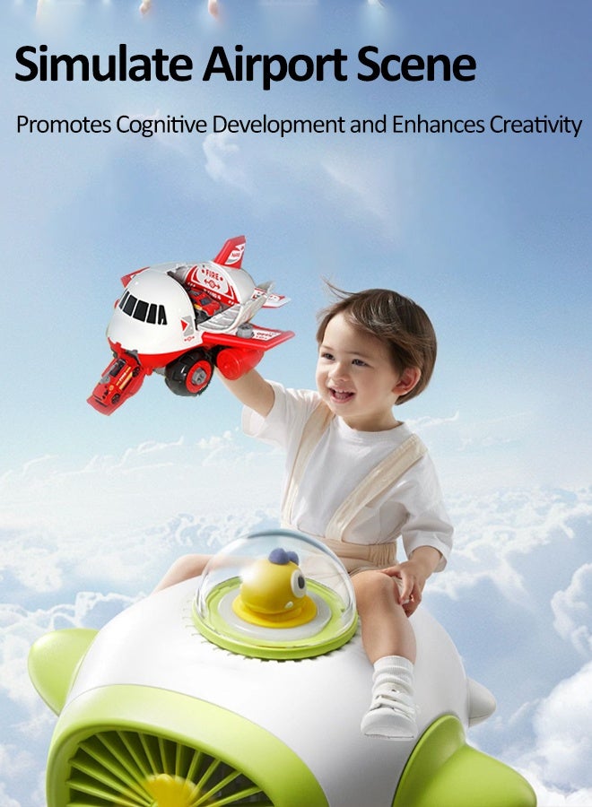 Airplane Toy,  Airplane Model, Airport Playset with Toy Airplanes，Kids Parking Lot Toy alloy Deformation, Airport Vehicles And Accessories For Kids, Diy Sliding Track Aircraft-borne Engineering Vehicle Set, Transport Cargo Airplane Car Game Set, Puzzle Toys Simulation For Children，Great Gift for Boys and Girls - Image 3
