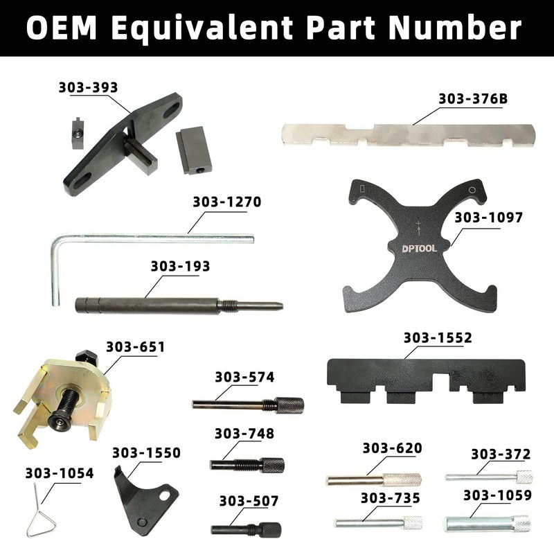 DPTOOL Engine Timing Kit Compatible with Ford Mazda Camshaft Flywheel Locking Tools 1.4 1.6 1.8 2.0 Di/TDCi/TDDi ECOBOOST 1.6 Ti-VCT 1.5/1.6 VVT 2.3L 2.5L Cam Holding Tool 303-1097 303-1550 303-1556 - Image 4
