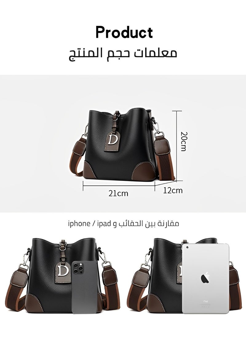 REOCLE Niche Light Luxury Women's Bag High-end Texture Bucket Bag New Retro Fashion Shoulder Crossbody Bag  - Image 2
