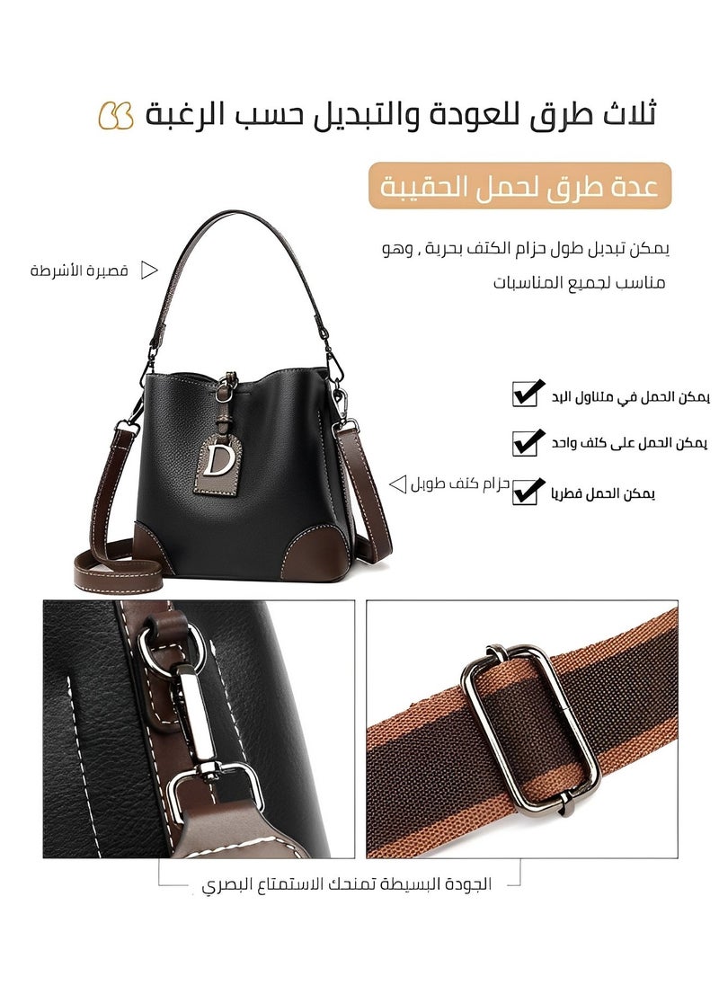 REOCLE Niche Light Luxury Women's Bag High-end Texture Bucket Bag New Retro Fashion Shoulder Crossbody Bag  - Image 4