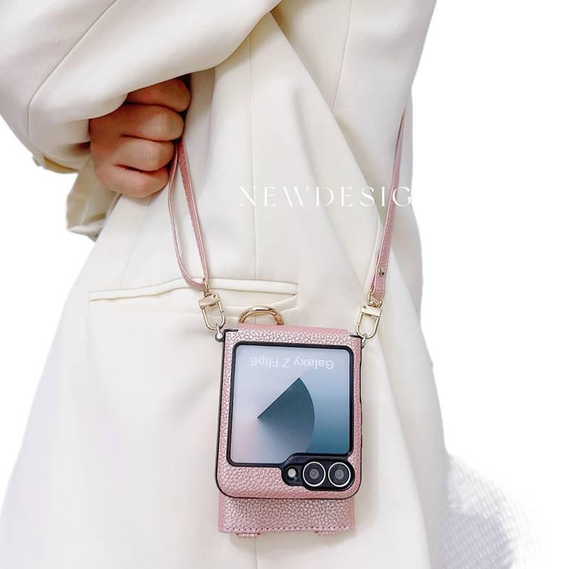Protective Case | Shockproof Cover for Samsung Galaxy Z Flip 6 | Shockproof | PU | Pink - Image 3