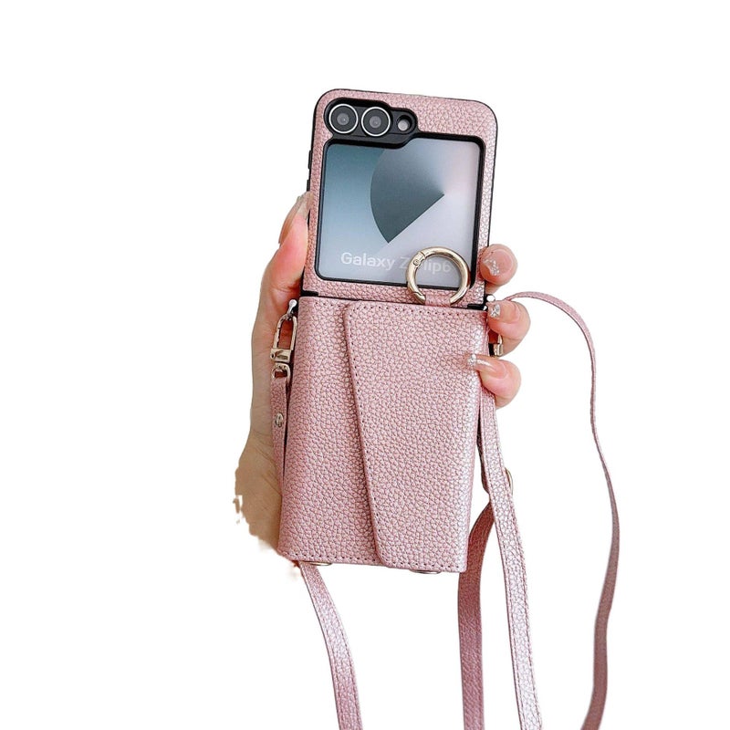 Protective Case | Shockproof Cover for Samsung Galaxy Z Flip 6 | Shockproof | PU | Pink - Image 1
