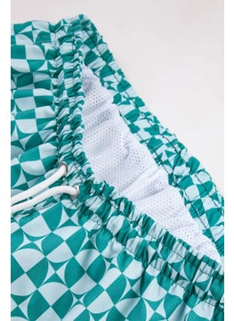 Gold Class Kidswear Geometric Shape Printed Drawstring Lined Boys Swim Shorts  - Image 5