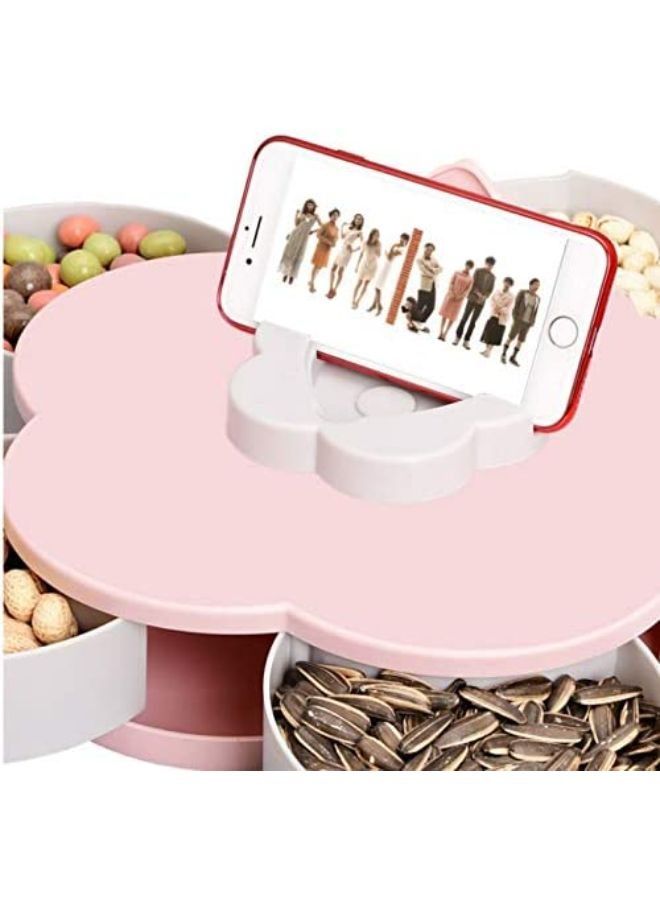 Petal Shaped Rotating Candy Box Dish with Mobile Holder - Image 3