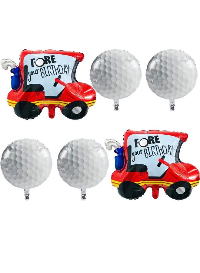 RS 6Pcs Golf Foil Balloons Golf Cart Balloons Golf Ball Sports Balloons For Birthday Baby Shower Golf Themed Party Decorations Supplies - Image 1