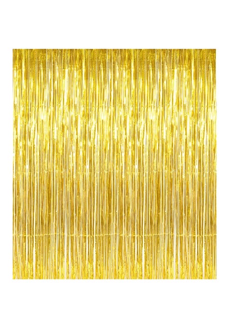 Vinson Metallic Tinsel Foil Fringe Curtains for Party Photo Backdrop Wedding Decor GoldPack of 01