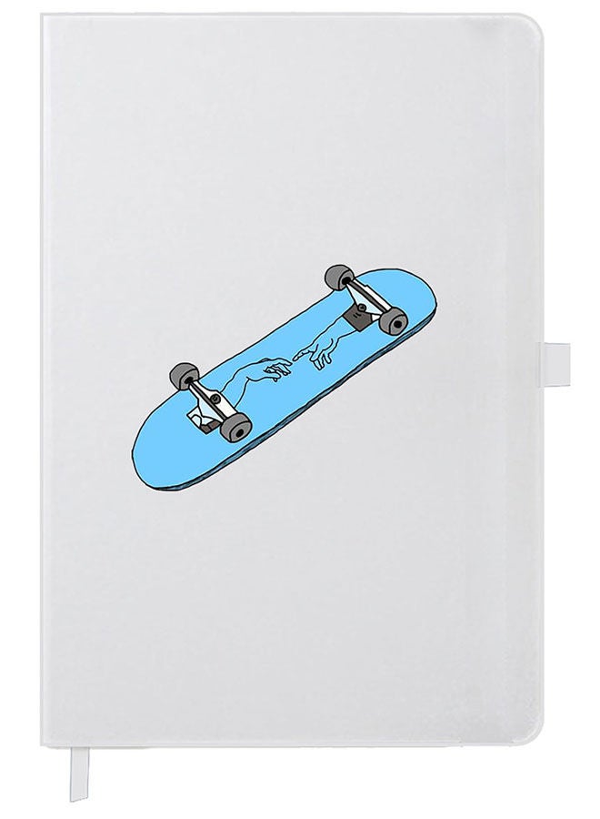 Theodor Designer A5 Thick White Hardcover Notebook Skate Board - Image 1