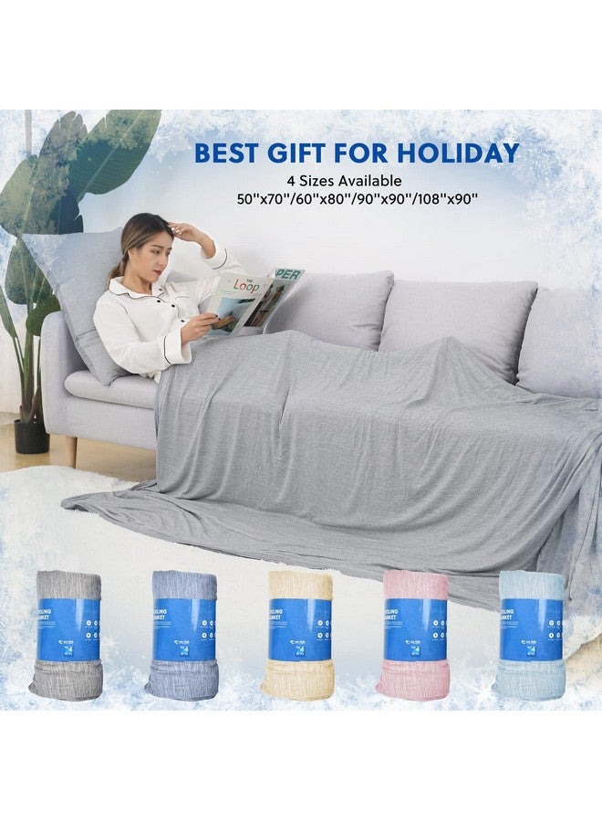 Homfine HOMFINE Cooling Blankets for Hot Sleepers - Summer Blanket Thin Lightweight Breathable Soft Double Side Enhanced for Bed Couch Sofa, Keep Cool for Night Sweats (Grey, 90x90 inches)  - Image 4