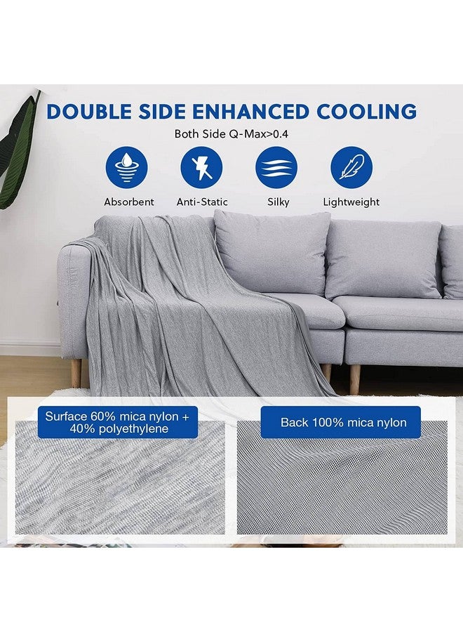 Homfine HOMFINE Cooling Blankets for Hot Sleepers - Summer Blanket Thin Lightweight Breathable Soft Double Side Enhanced for Bed Couch Sofa, Keep Cool for Night Sweats (Grey, 90x90 inches)  - Image 2