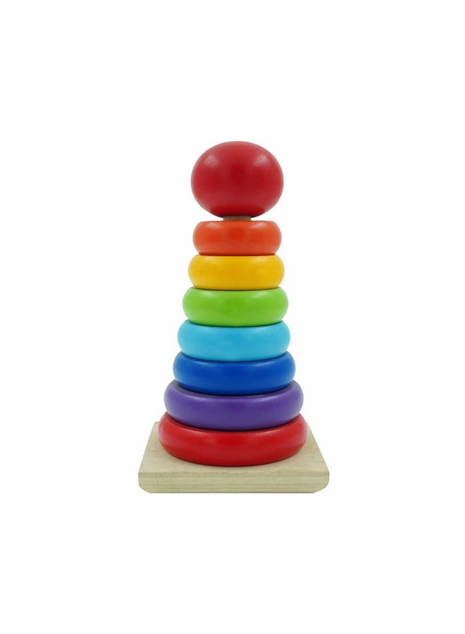 Tantrums Preschool Wooden Rainbow Ring Stacker for Kids to Develop Eye Coordination | Fun Learning Toy | Puzzle for Concentration - Image 1