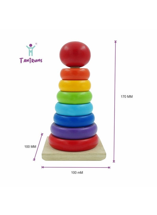 Tantrums Preschool Wooden Rainbow Ring Stacker for Kids to Develop Eye Coordination | Fun Learning Toy | Puzzle for Concentration - Image 2