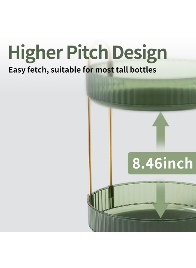 HOMESTAR 2 Layer Rotating Makeup Organizer for Vanity, Bathroom Organizer Countertop Carousel Spinning Holder, High-Capacity Perfume Organizer, Skincare Organizers Cosmetics Storage Rack, Green, 9x12.5inch - Image 5