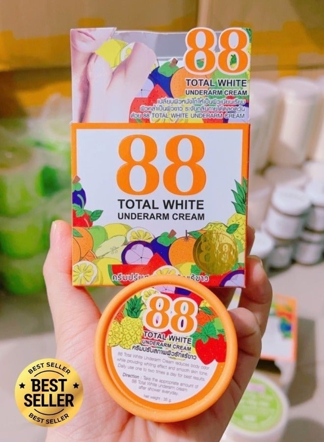 888 توتال وايت White Underarm Cream 35g Whitening Brightening Lightening for Dark Underarms Armpit Cream for Women and Men Safe Formula Fast Result Thailand Made