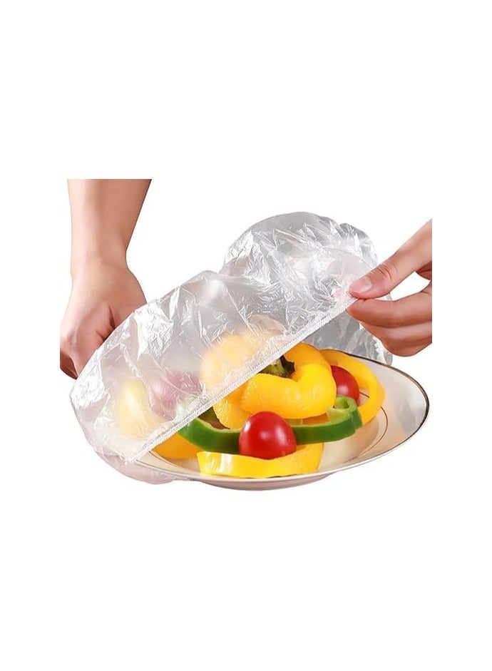 اكياس حفظ الطعام الطازجة للاستعمال مرة واحدة، اغطية مرنة لتخزين الطعام، اغطية اوعية بلاستيكية قابلة للتمدد، اكياس تغليف عالمية للمطبخ للاطباق والاطباق والاوعية، اغطية محكمة الغلق لتخزين الطعام، 200 - Image 1