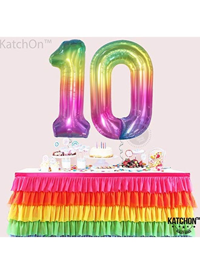 KATCHON Big Jelly Number 10 Balloon 40 Inch 10 Balloon Number | 10Th Birthday Decorations For Girls And Boys | Tie Dye 10Th Birthday Balloon | 10 Year Anniversary Balloons | 10Th Birthday Party Decoration  - Image 3