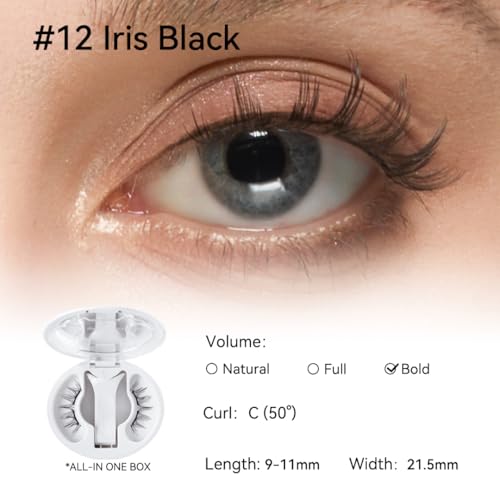 WOSADO Soft Magnetic Eyelashes Kit with Applicator, No.12 Iris Black, Reusable Glue-free Wispy Magnetic Lashes, Cruelty-free False Lashes, Waterproof, Lightweight, Suit for Heavy Makeup - Image 3