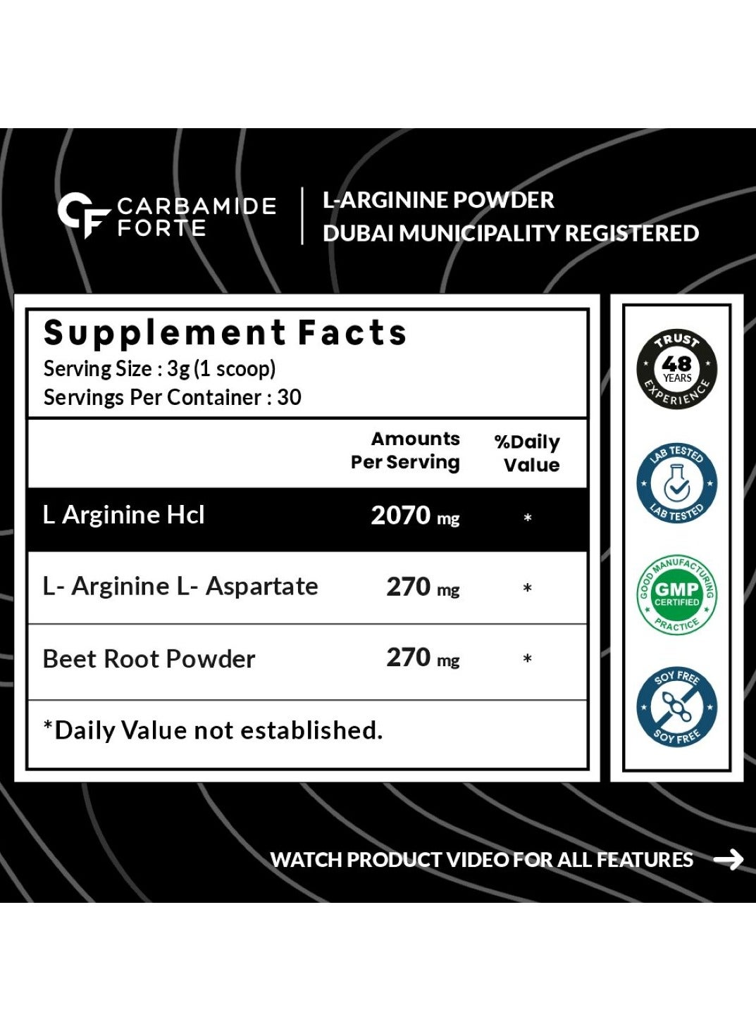 Carbamide Forte L Arginine Powder Supplement 3000Mg | Pre-Workout For Men & Women | L Arginine Supplement| Beet Root Powder - Alpmango- 90G