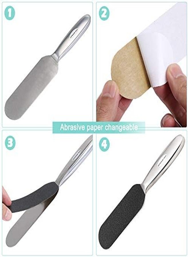 AOPOCKAN TECH Stainless Steel Pedi File Refill, 80 Grit, Black - Pedicure Refill Pads - Foot Rasp Pad with Removable Glue,Size 5.2" L x 1.7" W, - Image 3