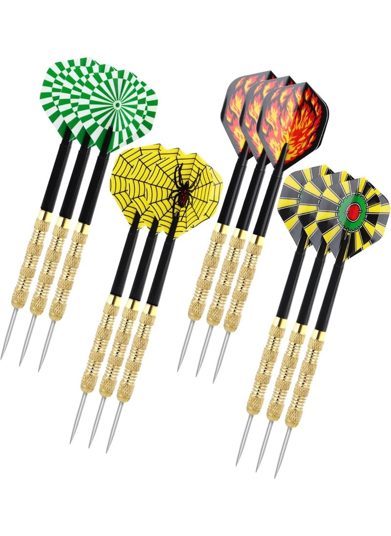 KCDMBUE 12 PCS Professional Metal Darts Set, Steel Tip Darts for Dartboard with Brass Barrels, Flights, Dart Tool & Storage Case, Precision Darts Kit for Adults  - Image 1