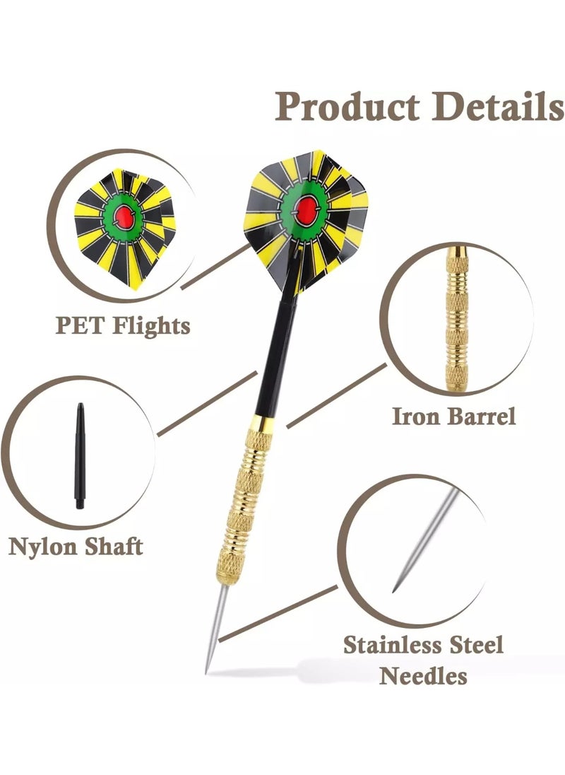 KCDMBUE 12 PCS Professional Metal Darts Set, Steel Tip Darts for Dartboard with Brass Barrels, Flights, Dart Tool & Storage Case, Precision Darts Kit for Adults  - Image 3