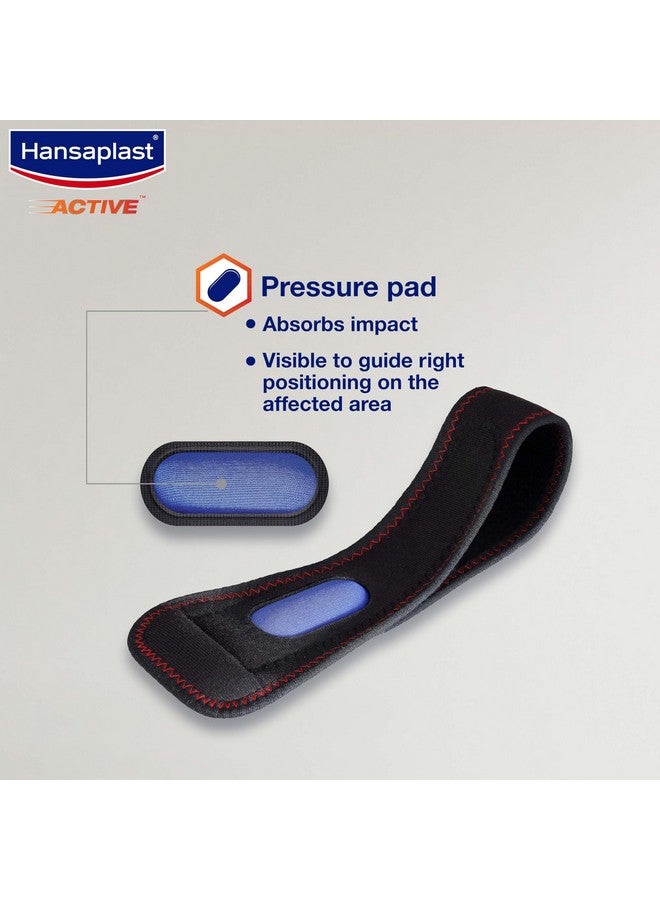 Hansaplast Active Tennis Elbow Support for Men & Women | 1 Unit | One Size Fits Most | Elbow Brace with visible Pressure Pad for Long Lasting Pain Relief | Skin Friendly Elbow Band/Guard with Adjustable Strap for Custom Fit | Tennis, Badminton, Cricket, Gym, Workout - Image 2