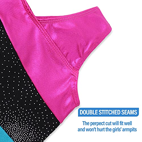 DAXIANG Gymnastics Leotard for Girl Dance Clothes Kids Leotards Gymnastics Hot Pink Blue Black 7-8 Years - Image 3