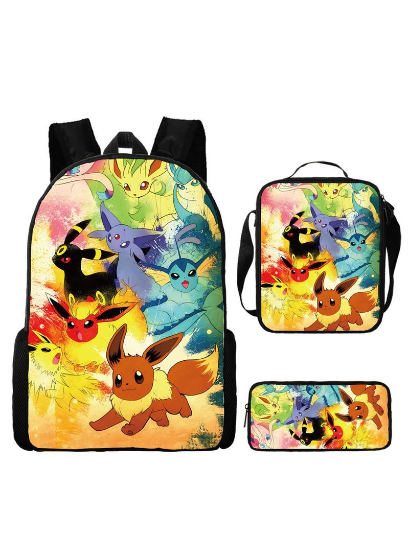general 3-Piece Pokemon 3D Print Backpack Set - Image 1