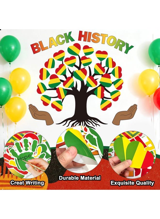 Hedeey 86 Pcs Black History Month Bulletin Board Decorations Black Inspirational Class Cut-Outs Wall Door Decor Heart Tree Cutouts Borders Party Supplies for Diversity African American School Classroom - Image 3
