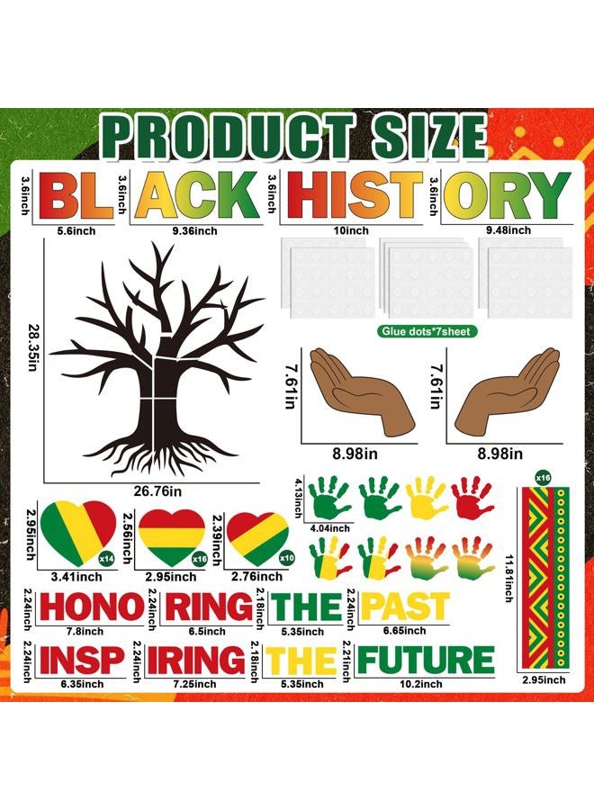 Hedeey 86 Pcs Black History Month Bulletin Board Decorations Black Inspirational Class Cut-Outs Wall Door Decor Heart Tree Cutouts Borders Party Supplies for Diversity African American School Classroom - Image 2