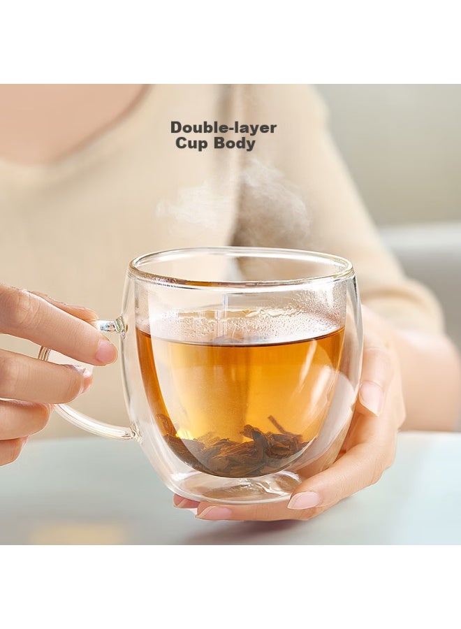 JD.com Jd Jingzao Glass Cup Personal Tea Cup Double-Layer Heat-Resistant Coffee Mug 380Ml - Image 2