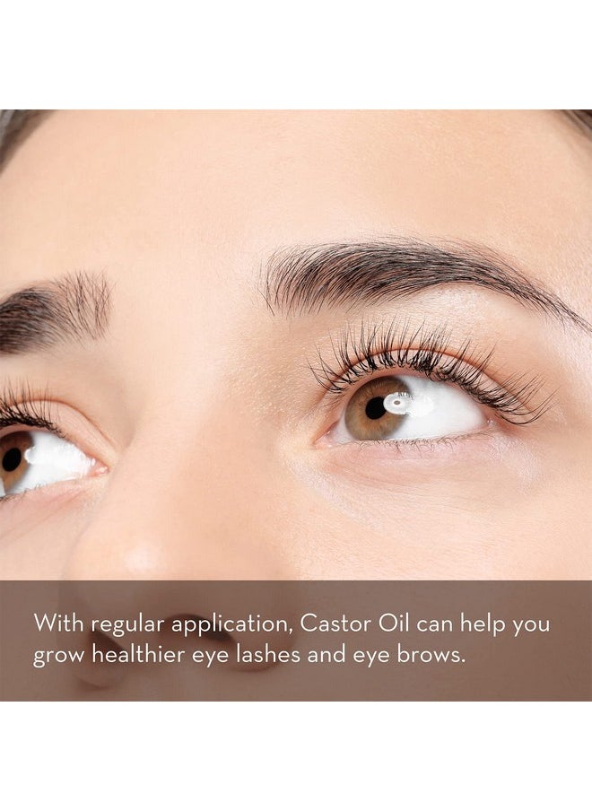 PURE BODY NATURALS Pure Body Naturals Castor Oil for Eyelashes and Eyebrows - Brow and Lash Growth Serum - Organic Hexane Free Cold Pressed Unrefined - 1 fl oz  - Image 2