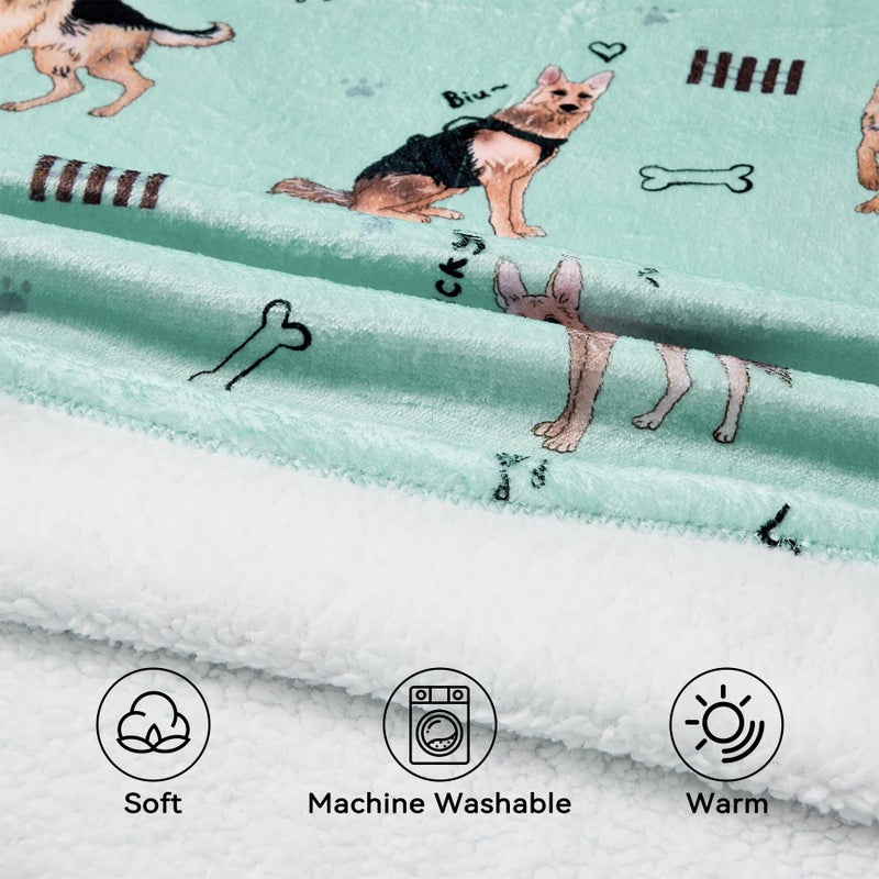 Zando Zando Dog Blanket Hoodie Green Blanket Sherpa Blanket Hoodie Oversized Wearable Blanket Hoodies with Pocket Cozy Warm Hooded Blanket for Boys Girls Thick Fleece Sweater Blanket Gift for Teens - Image 2