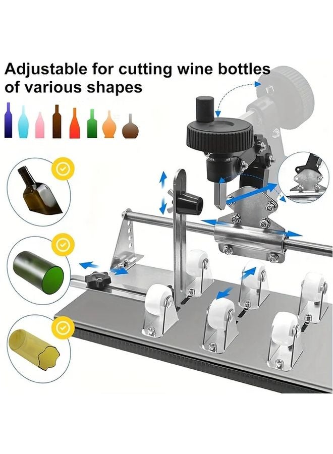 New Stainless Steel Hand Wheel Glass Bottle Cutter DIY Craft Kit For Round Square Bottles - Image 2