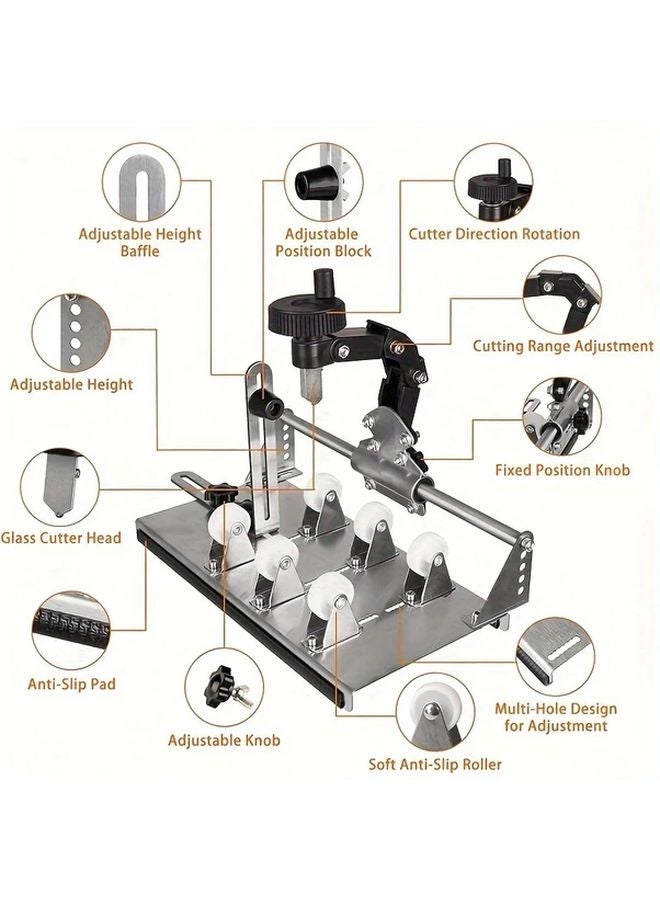 New Stainless Steel Hand Wheel Glass Bottle Cutter DIY Craft Kit For Round Square Bottles - Image 5