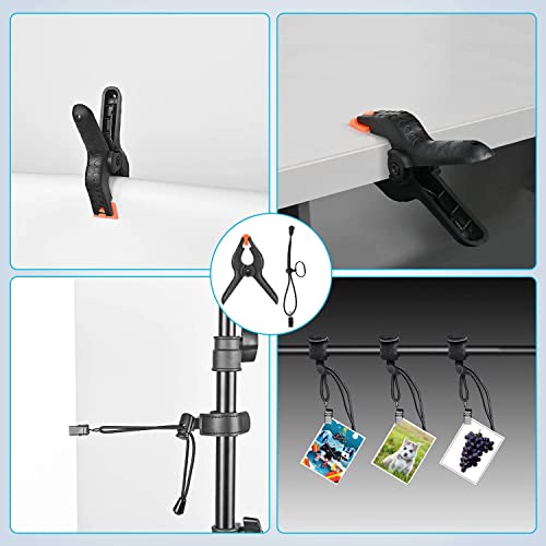 SHOPEE 6 PCS Set Background Clips Photography Backdrop Support Spring Clamp 4.3"/11cm for Muslin, Canvas, Paper, Chromakey Screen, Heavy Duty Clip, Photo Studio,Stand, Backdrops Backgrounds - Image 5