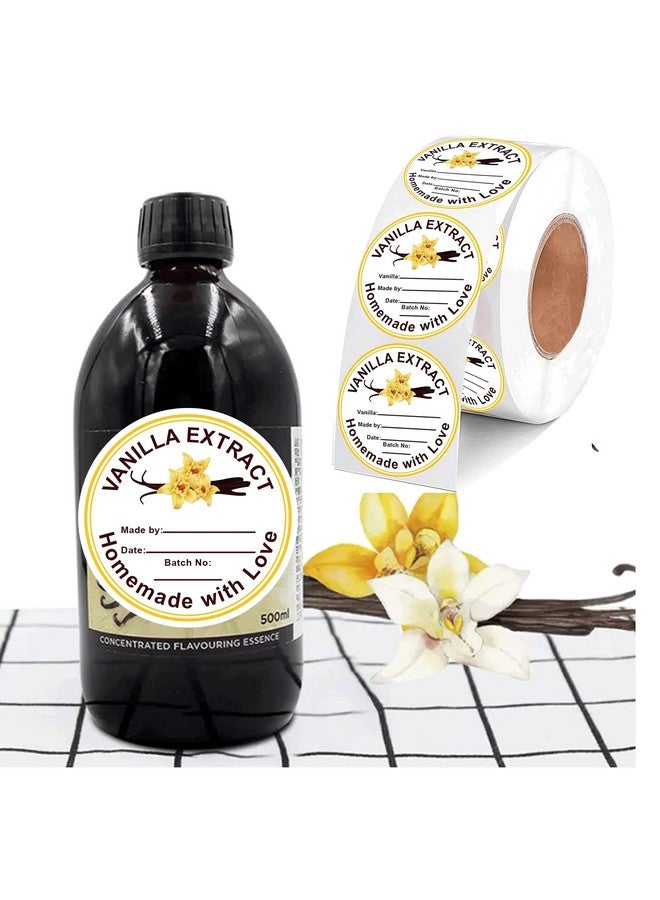 wootile 500 Pcs Vanilla Extract Stickers Labels Christmas Gift Stickers For Bottle Vanilla 2 In Homemade With Love Vanilla Extract Stickers For Handcrafted Vanilla Bottles,Kitchen Pantry,Jar,Organization  - Image 5